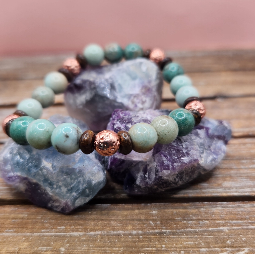 Chrysoprase Bronzite And Lava Rock Beaded Bracelet 28$